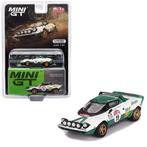 Mini GT - Lancia Stratos HF 1975 Rally Sanremo Winner #11 - White - Top CollectiblesDiecastMini GT