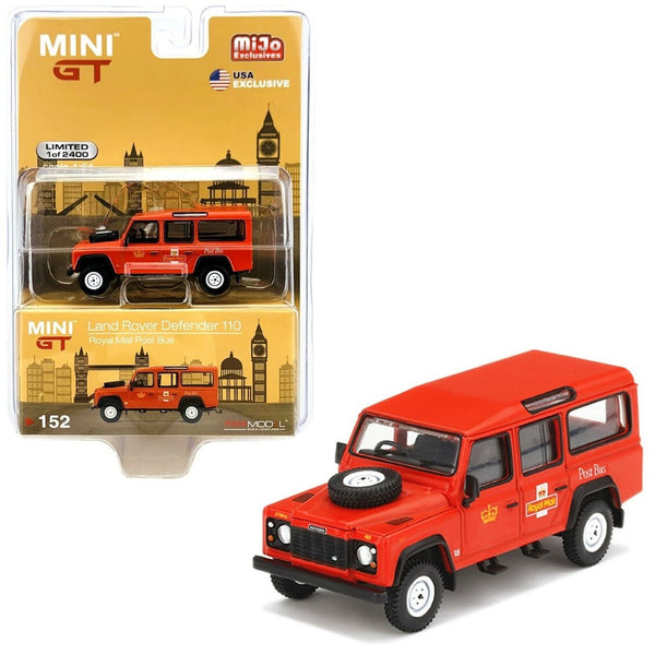 Mini GT - Land Rover Defender 110 - Royal Mail Post Bus - Top CollectiblesDiecastMini GT