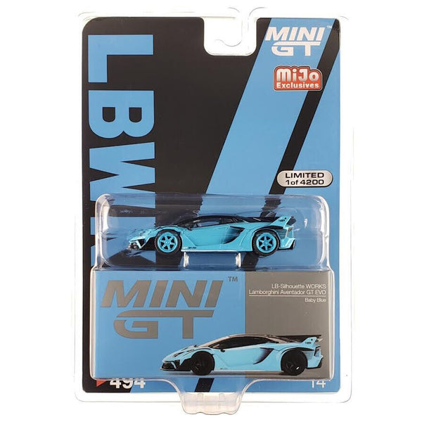 Mini GT - LB - Silhouette Works Lamborghini Aventador GT EVO - Baby Blue *Chase* - Top CollectiblesDiecastMini GT