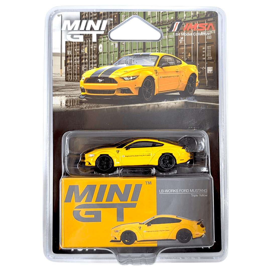 Mini GT - LB - WORKS Ford Mustang – Triple Yellow - Top CollectiblesDiecastMini GT
