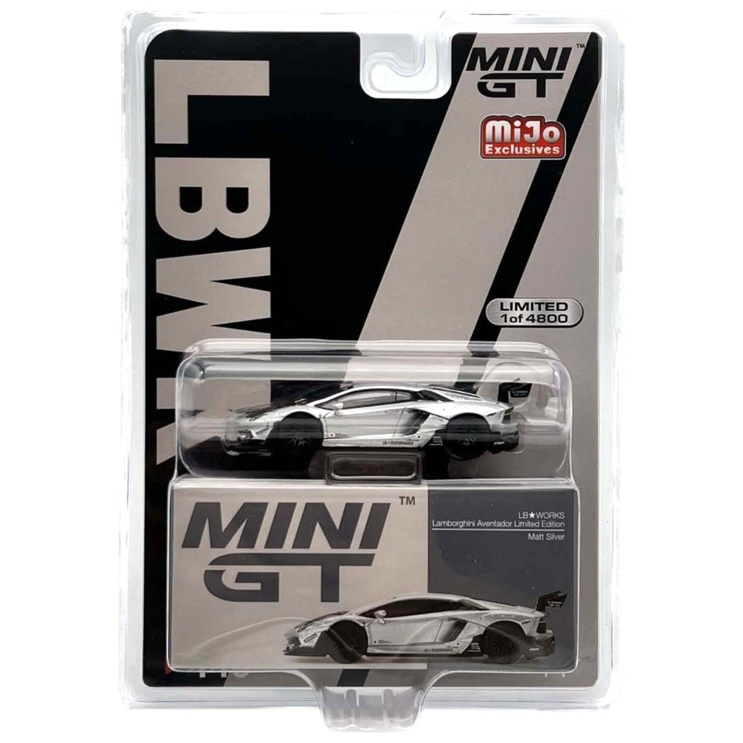 Mini GT - LB Works Lamborghini Aventador Limited Edition - Matt Silver - Top CollectiblesDiecastMini GT