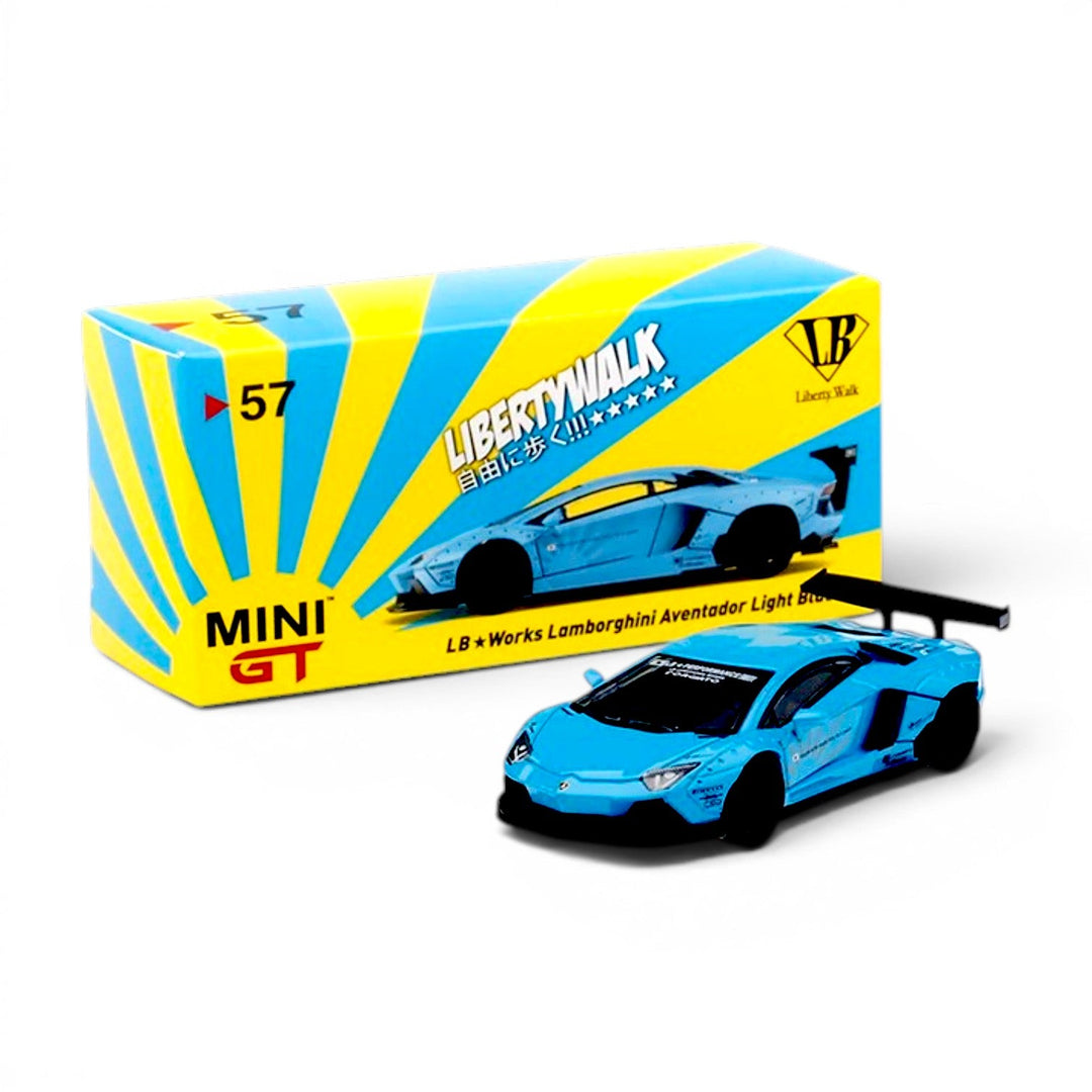 Mini GT - LB★WORKS Lamborghini Aventadore - Light Blue - Top CollectiblesDiecastMini GT