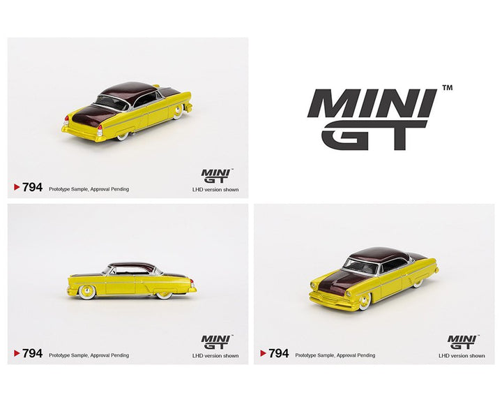 Mini GT - Lincoln Capri Custom Hot Rod 1954 - Lime Yellow - Top CollectiblesDiecastMini GT