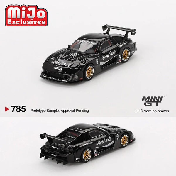 Mini GT - Mazda RX - 7 LB - Super Silhouette - Liberty Walk Black *Pre - Order* - Top CollectiblesDiecastMini GT