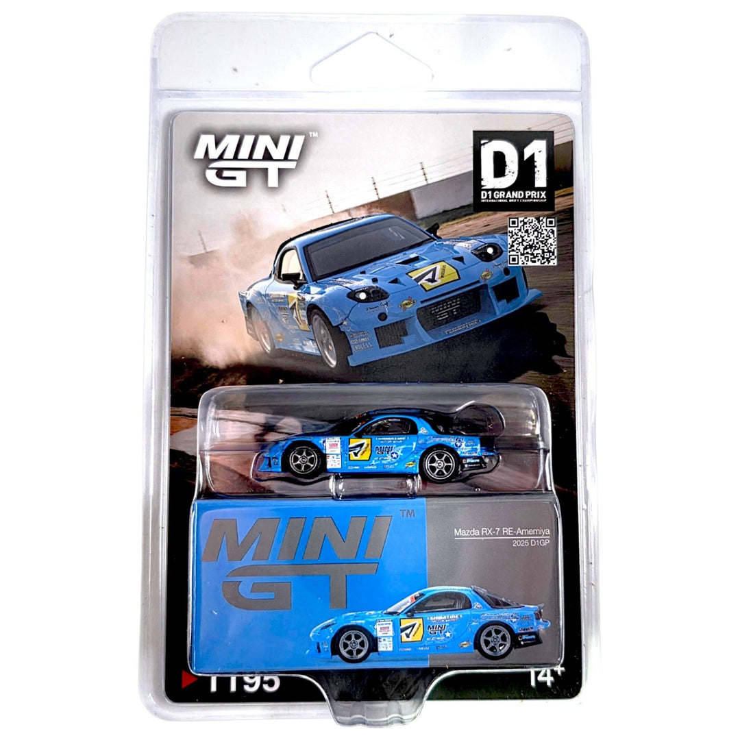 Mini GT - Mazda RX-7 RE-Amemiya 2025 D1GP – Blue - Top CollectiblesDiecastMini GT