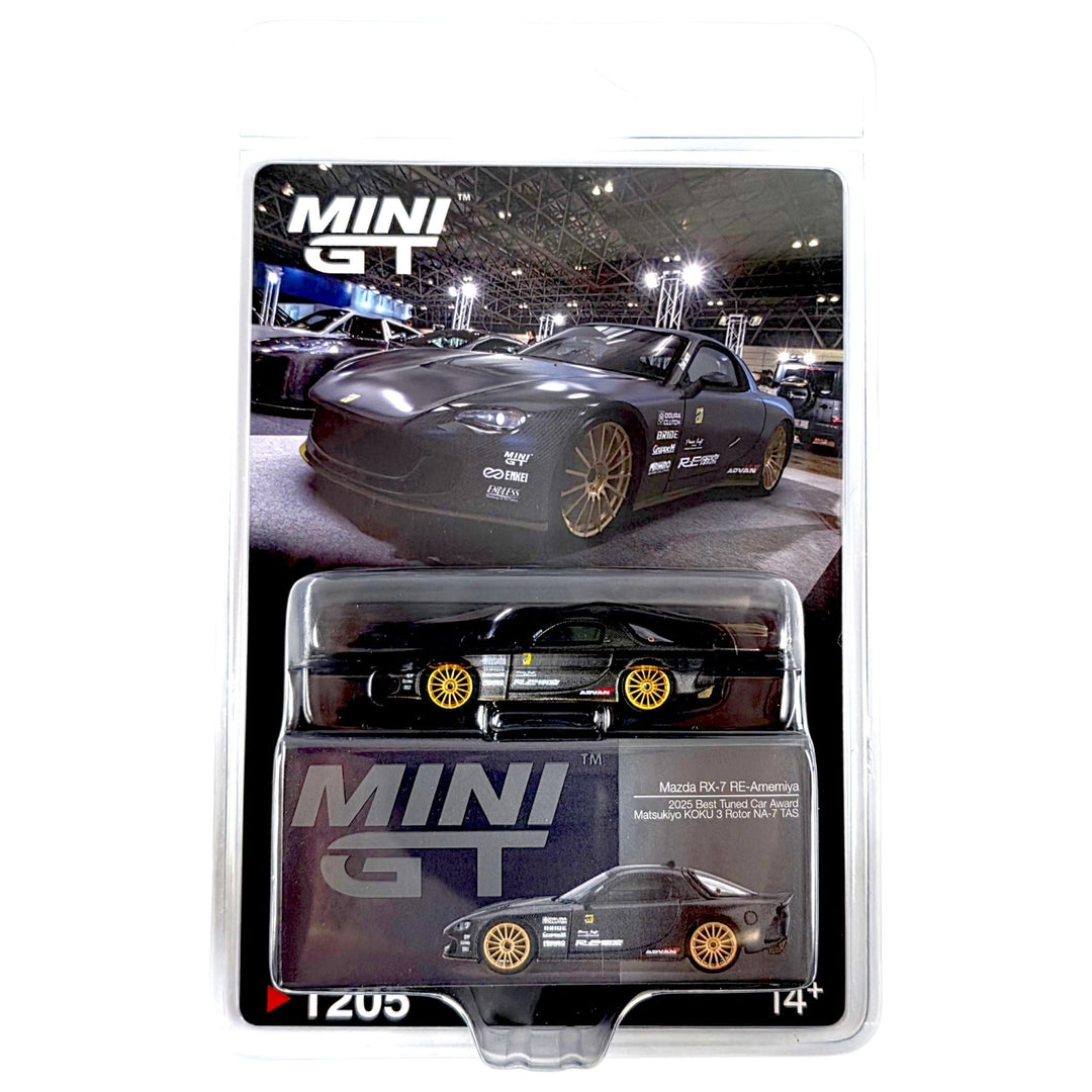 Mini GT - Mazda RX-7 RE-Amemiya Matsukiyo KOKU 3 Rotor NA-7 TAS 2025 Best Tuned Car Award – Carbon - Top CollectiblesDiecastMini GT