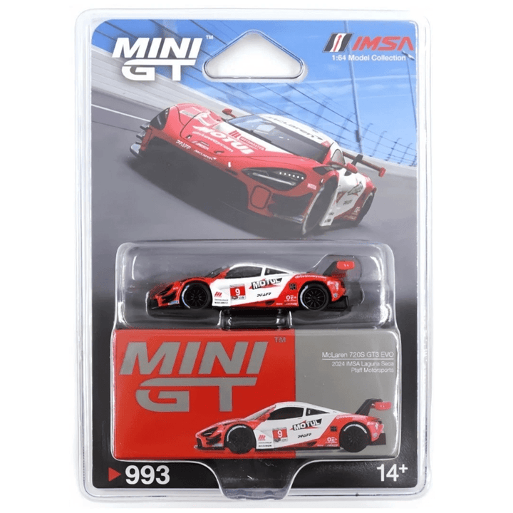 Mini GT - McLaren 720S GT3 Evo Pfaff Motorsports 2024 IMSA Laguna Seca - Top CollectiblesDiecastMini GT