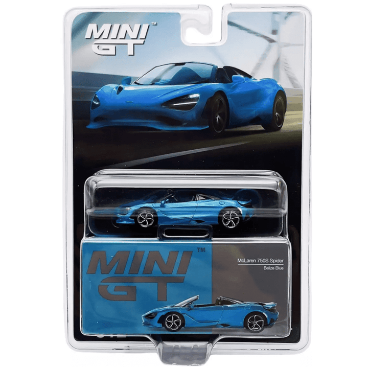 Mini GT - McLaren 750S Spider - Belize Blue - Top CollectiblesDiecastMini GT