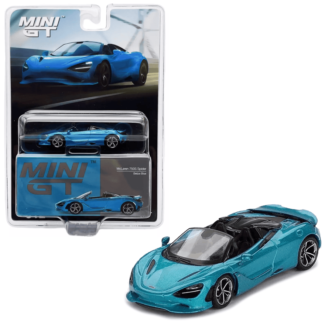 Mini GT - McLaren 750S Spider - Belize Blue - Top CollectiblesDiecastMini GT