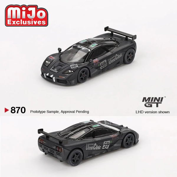 Mini GT - McLaren F1 GTR #59 - 1995 Le Mans 24Hr Winner – Post - Race Weathered Matte Black *Pre - Order* - Top CollectiblesDiecastMini GT