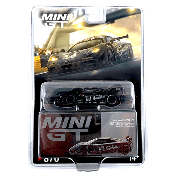 Mini GT - McLaren F1 GTR 59 - 1995 Le Mans 24Hr Winner – Post - Race Weathered Matte Black - Top CollectiblesDiecastMini GT