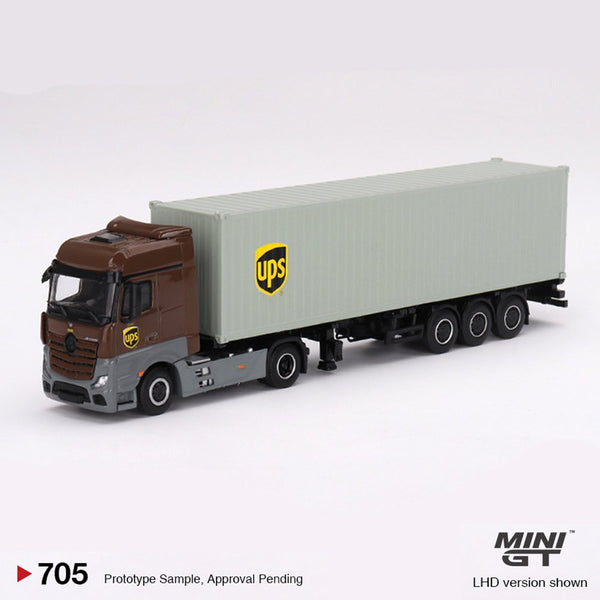 Mini GT - Mercedes - Benz Actros with 40 Ft Dry Container – UPS Europe - Top CollectiblesDiecastMini GT