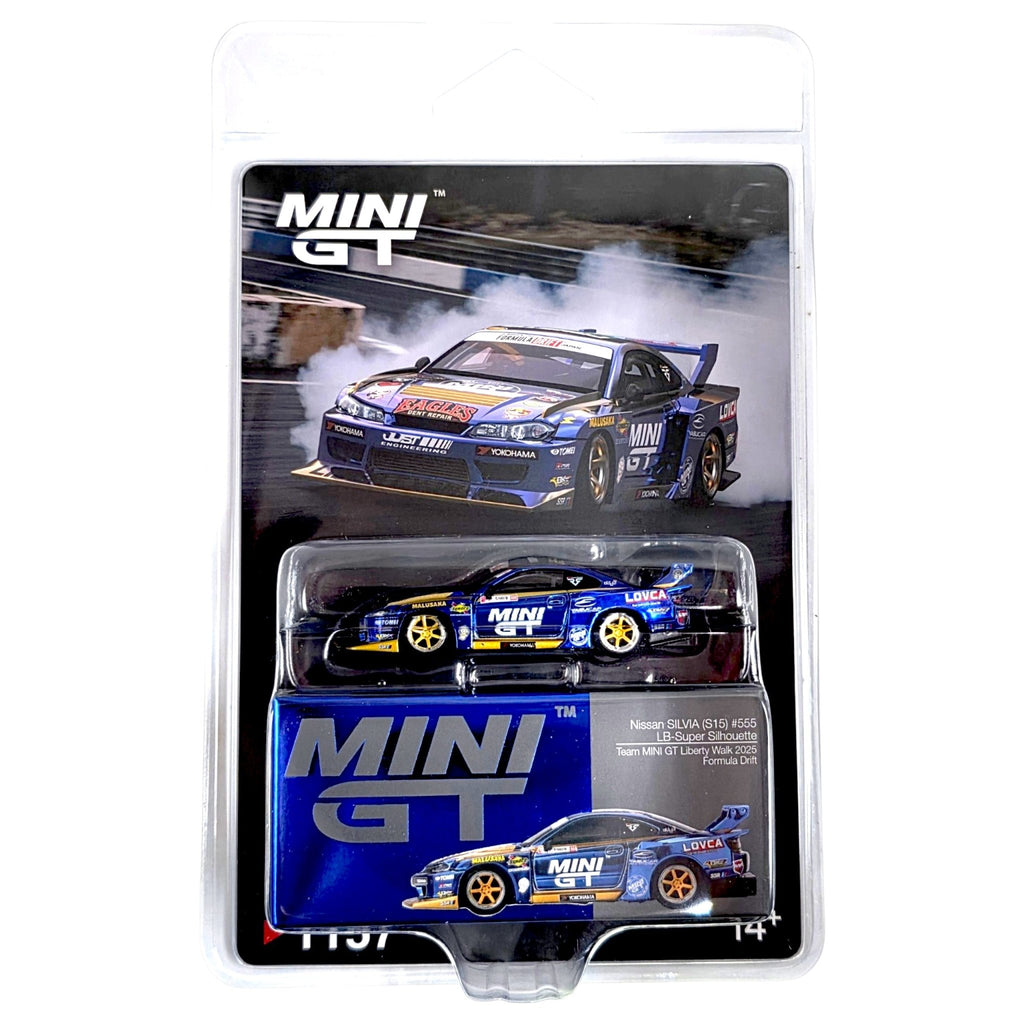 MINI GT LIBERTY WALK SILVIA ダブルサイン付き Mini GT - Nissan LB-Super Silhouette S15 SILVIA #555 Team MINI GT