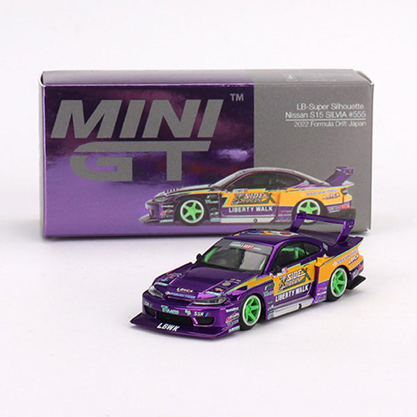 Mini GT - Nissan S15 Silvia LB - Super Silhouette #555 2022 Formula Drift Japan - Top CollectiblesDiecastMini GT