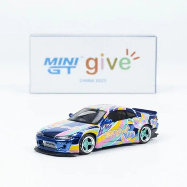 Mini GT - Nissan Silvia (S15) Rocket Bunny - Chrome Blue *GIVE China 2023 Exclusive* - Top CollectiblesDiecastMini GT