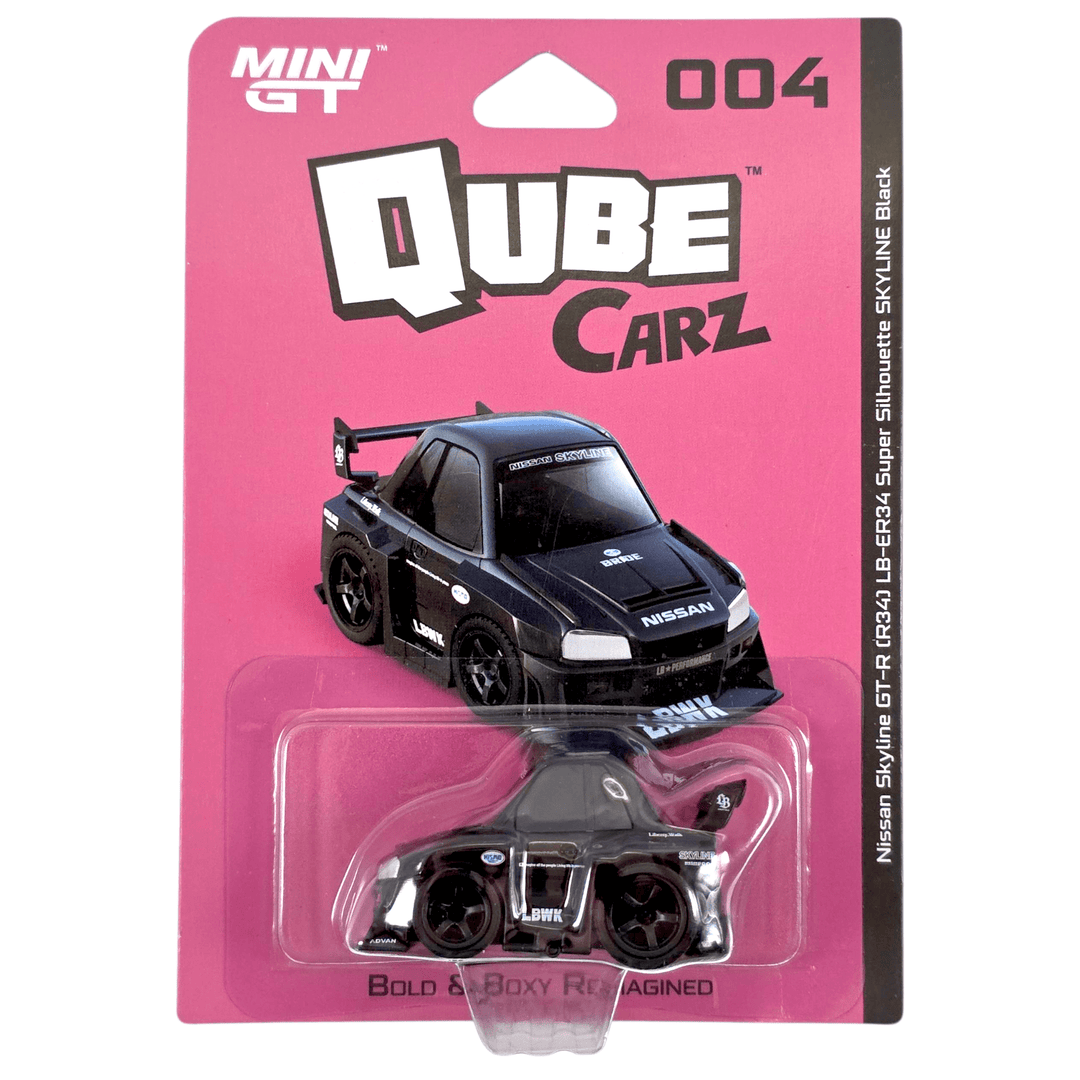 Mini GT - Nissan Skyline GT - R (R34) LB - ER34 Super Silhouette Skyline Black - 2025 QubeCarz Series - Top CollectiblesDiecastMini GT
