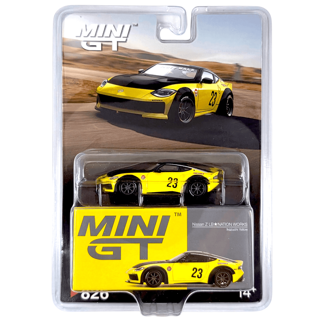 Mini GT - Nissan Z LB - NATION WORKS – Ikazuchi Yellow - Top CollectiblesDiecastMini GT