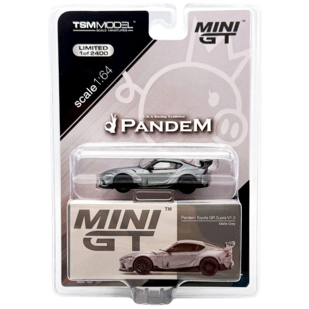Mini GT - Pandem Toyota GR Supra V1.0 - Matte Grey - Top CollectiblesDiecastMini GT