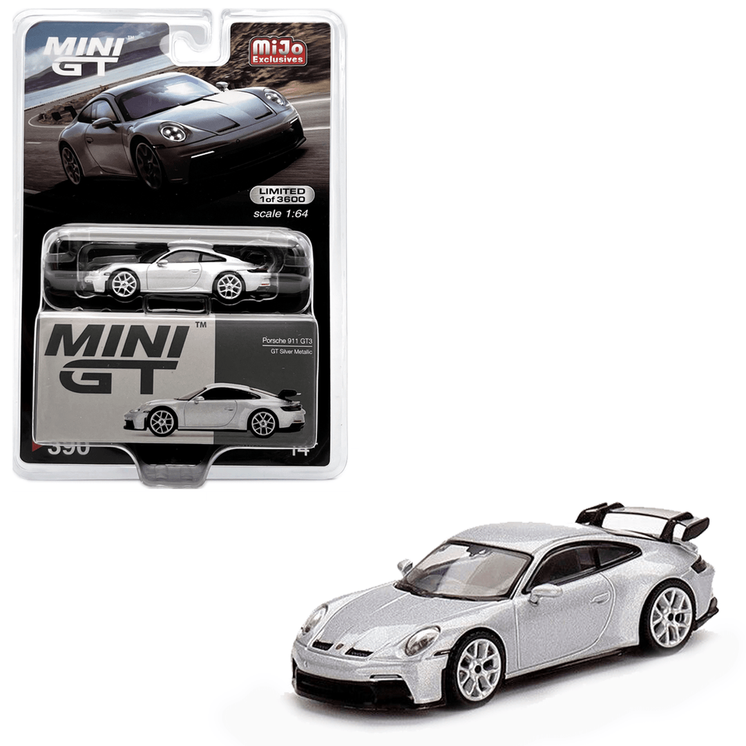 Mini GT - Porsche 911 (992) GT3 - GT Silver Metallic - Top CollectiblesDiecastMini GT