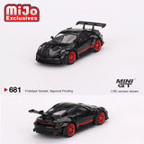 Mini GT - Porsche 911 (992) GT3 RS – Black with Pyro Red - Top CollectiblesDiecastMini GT