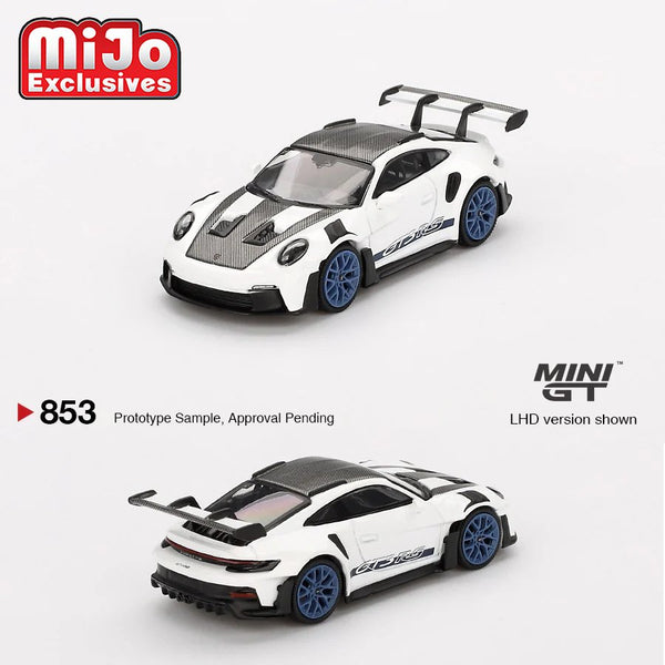 Mini GT - Porsche 911 (992) GT3 RS Weissach Package – White with Indigo Blue *Pre - Order* - Top CollectiblesDiecastMini GT