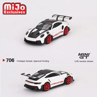 Mini GT - Porsche 911 (992) GT3 RS – Weissach Package White with Pyro Red *Pre - Order* - Top CollectiblesDiecastMini GT