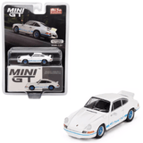 Mini GT - Porsche 911 Carrera RS 2.7 Grand Prix – White with Blue Livery - Top CollectiblesDiecastMini GT