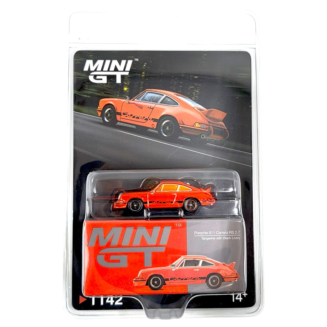 Mini GT - Porsche 911 Carrera RS 2.7 – Tangerine with Black Livery *Chase* - Top CollectiblesDiecastMini GT