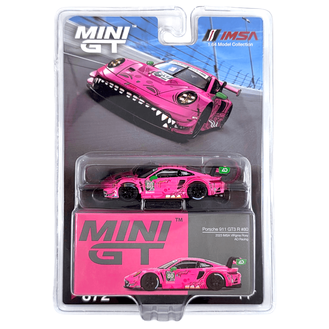 Mini GT - Porsche 911 GT3 R 80 - AO Racing 2023 IMSA VIRginia Roxy - Top CollectiblesDiecastMini GT