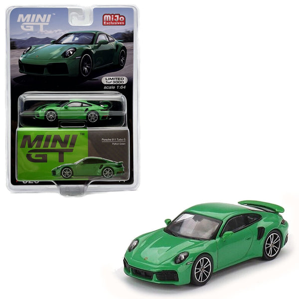 Mini GT - Porsche 911 Turbo S - Python Green - Top CollectiblesDiecastMini GT