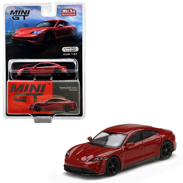 Mini GT - Porsche Taycan Turbo S - Carmine Red - Top CollectiblesDiecastMini GT