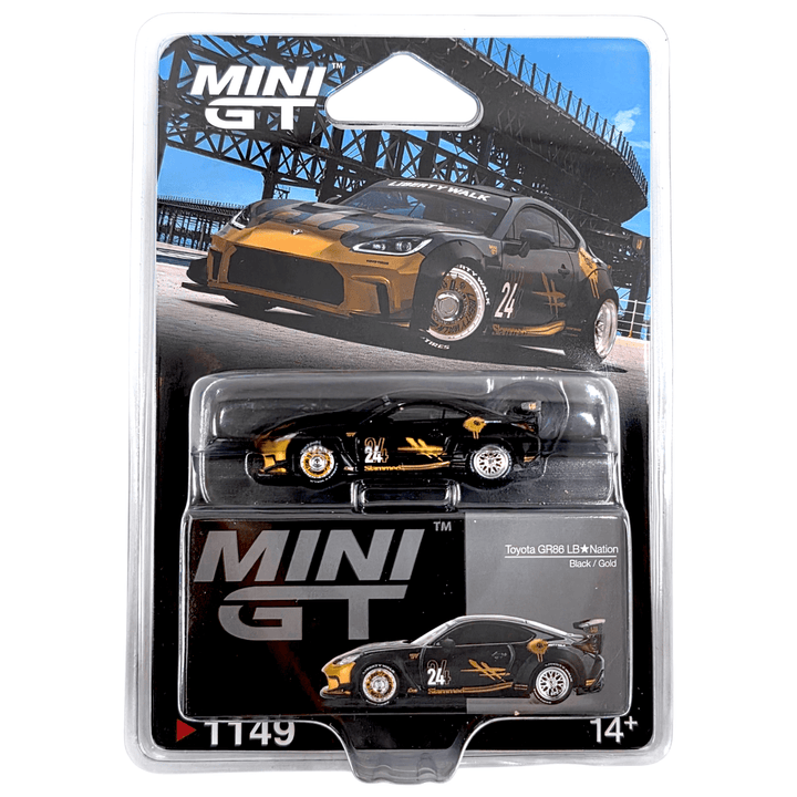 Mini GT - Toyota GR86 LB★Nation – Black / Gold - Top CollectiblesDiecastMini GT