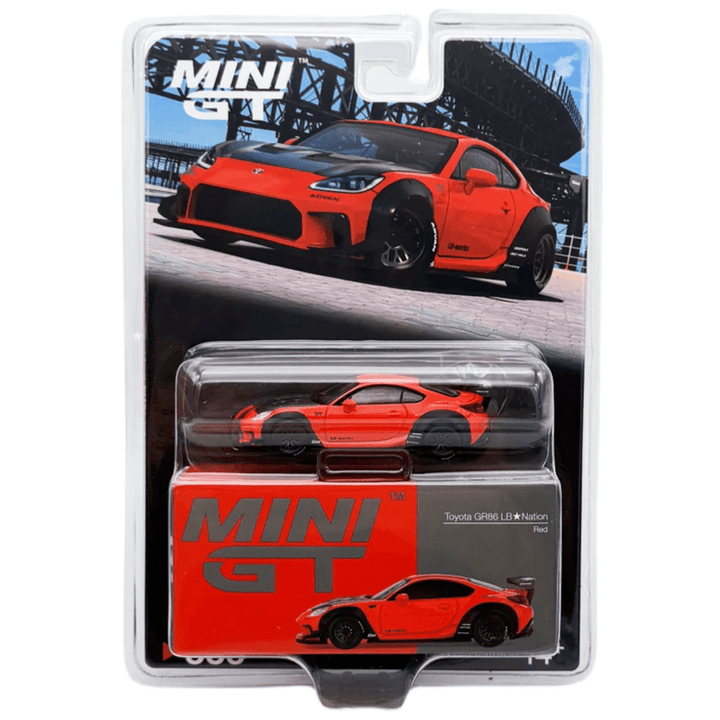 Mini GT - Toyota GR86 LB★Nation – Red - Top CollectiblesDiecastMini GT