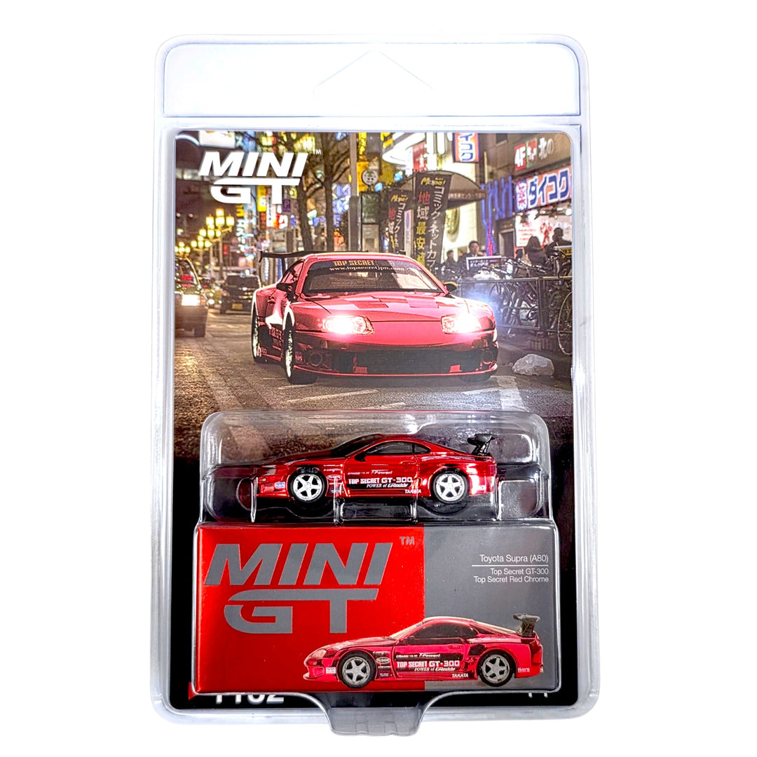 Mini GT - Toyota Supra (A80) Top Secret GT-300 Top Secret – Red Chrome - Top CollectiblesDiecastMini GT