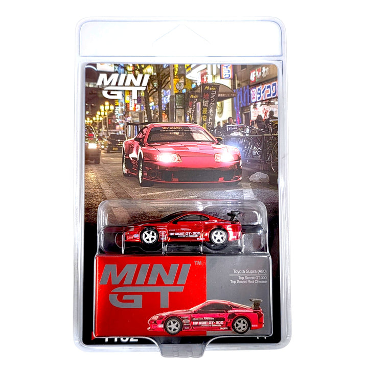 Mini GT - Toyota Supra (A80) Top Secret GT-300 Top Secret – Red Chrome - Top CollectiblesDiecastMini GT
