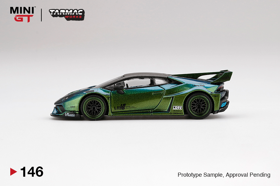 Mini GT x Tarmac Works - LB★WORKS Lamborghini Huracan GT - Magic Green - Top CollectiblesDiecastMini GT