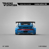 Mini Station - Porsche 911 (964) RWB - Blue w/ Akirai Nakai Figure - Top CollectiblesDiecastMini Station