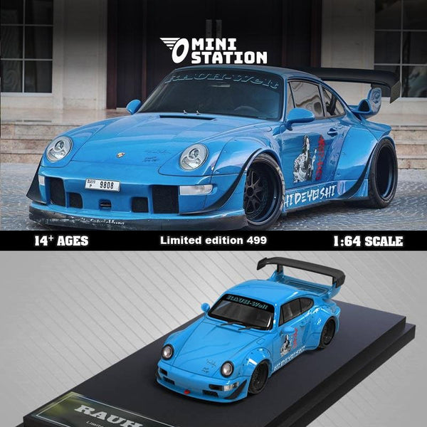 Mini Station - Porsche 911 (964) RWB - Blue - Top CollectiblesDiecastMini Station