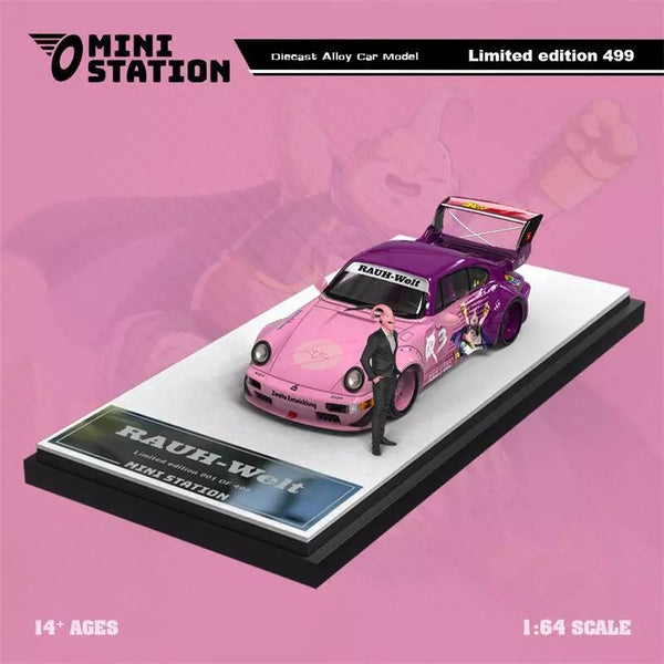 Mini Station - Porsche 911 (964) RWB "Dragon Ball Z" - Majin Buu w/ Figure - Top CollectiblesDiecastMini Station