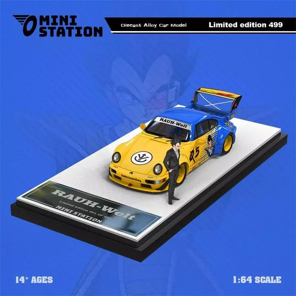 Mini Station - Porsche 911 (964) RWB "Dragon Ball Z" - Vegeta w/ Figure - Top CollectiblesDiecastMini Station