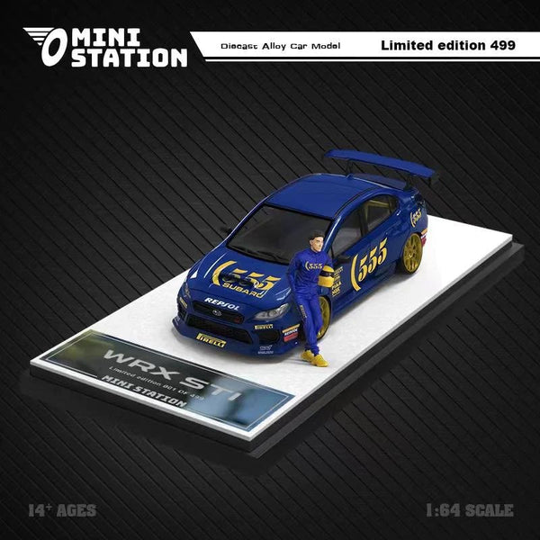 Mini Station - Subaru WRX "555" w/ Figure - Top CollectiblesDiecastMini Station