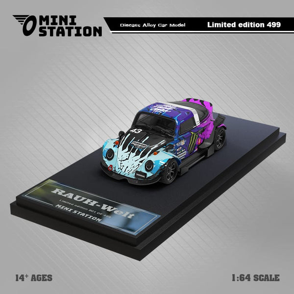 Mini Station - Volkswagen Beetle Targa "Ken Block / Pink Flower" - Top CollectiblesDiecastMini Station