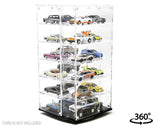 MJ Toys - Showcase 1:64 24 - Cars Display Desk Top Spinner with Cover Display Case - Top CollectiblesAccessoryMJ Toys