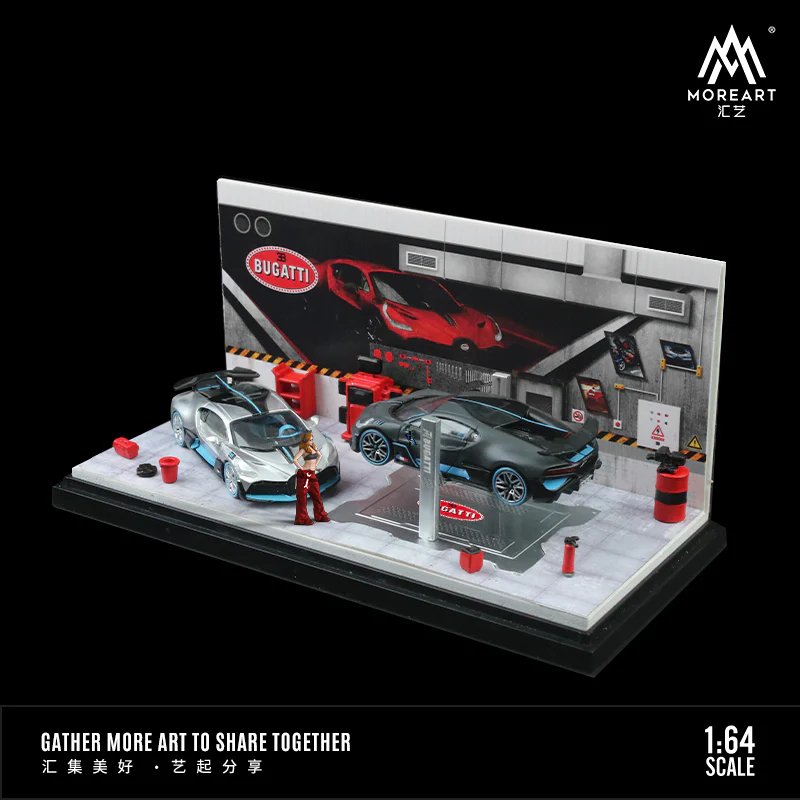 MoreArt - Automobile Repair Workshop Diorama "Bugatti" - Top CollectiblesDiecastMoreArt
