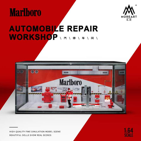 MoreArt - Automobile Repair Workshop Diorama "Marlboro" - Top CollectiblesDiecastMoreArt