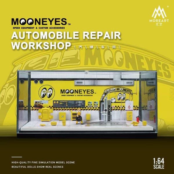 MoreArt - Automobile Repair Workshop Diorama "Mooneyes" - Top CollectiblesDiecastMoreArt