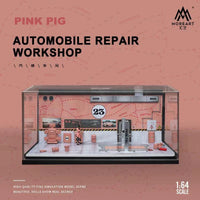 MoreArt - Automobile Repair Workshop Diorama "Pink Pig" - Top CollectiblesDiecastMoreArt