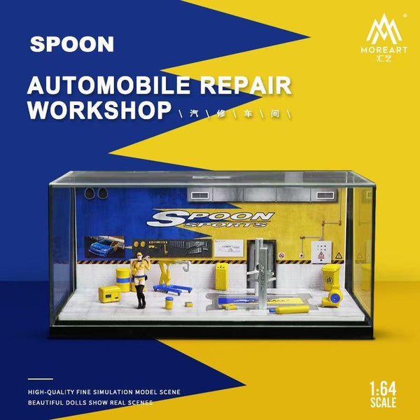 MoreArt - Automobile Repair Workshop Diorama "Spoon" - Top CollectiblesDiecastMoreArt