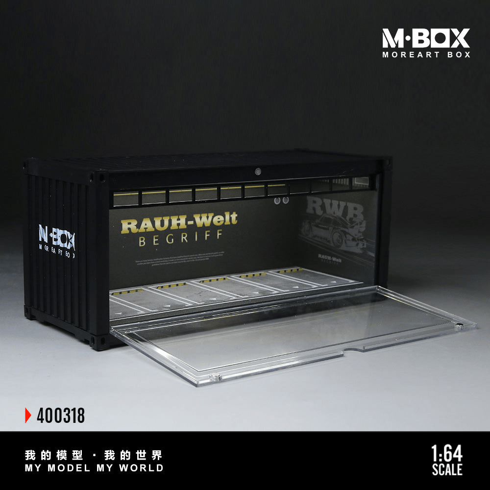 MoreArt - Container Model Storage Scene w/ Lighting - RWB - M-Box Series - Top CollectiblesDiecastMoreArt