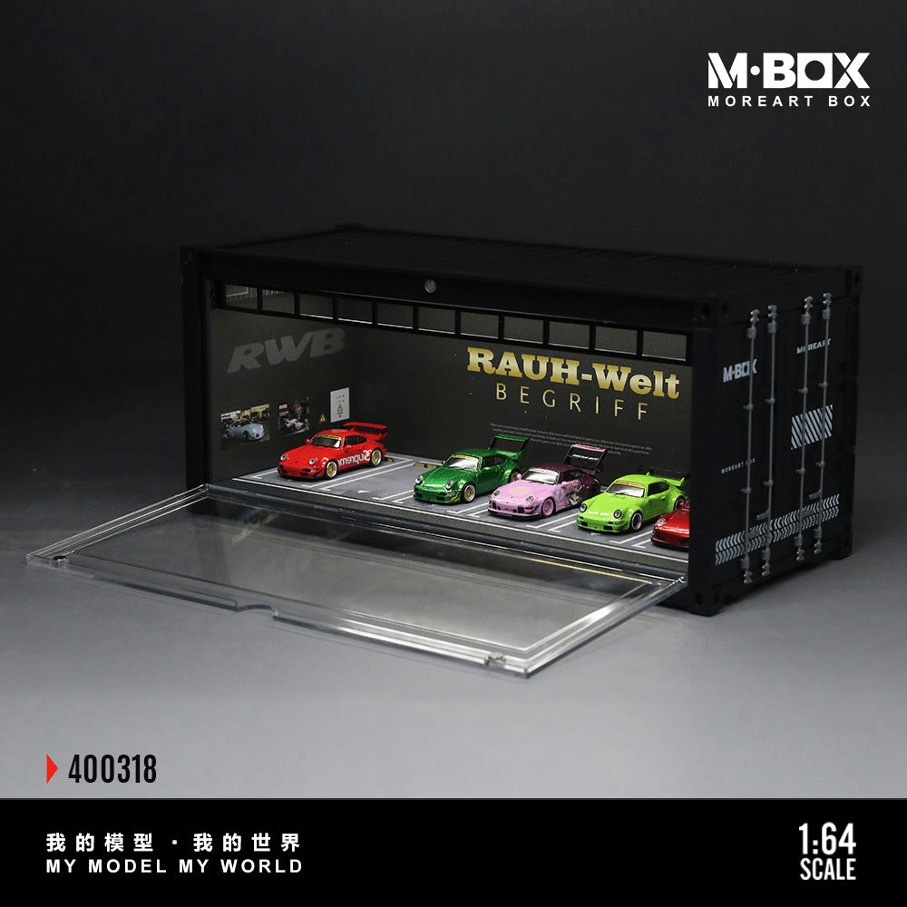MoreArt - Container Model Storage Scene w/ Lighting - RWB - M-Box Series - Top CollectiblesDiecastMoreArt